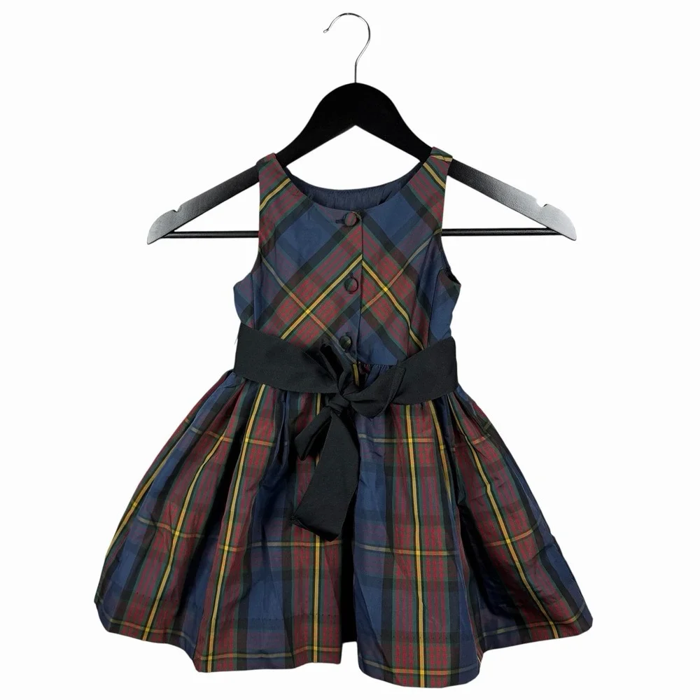 Ralph Lauren‎ Dress Holiday Multicolor Tartan Plaid Little Girl Sz 3/3T